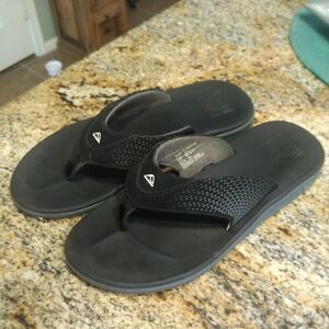 Reef Mens Rover Black Slip On Flat Flip Flop Sandals Size 11